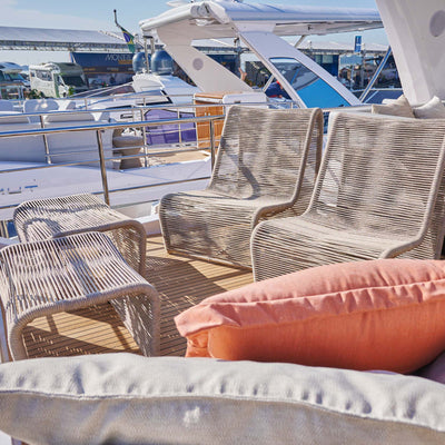 Tidelli is the decoration of luxury Azimut Brazil yachts at Salão Náutico