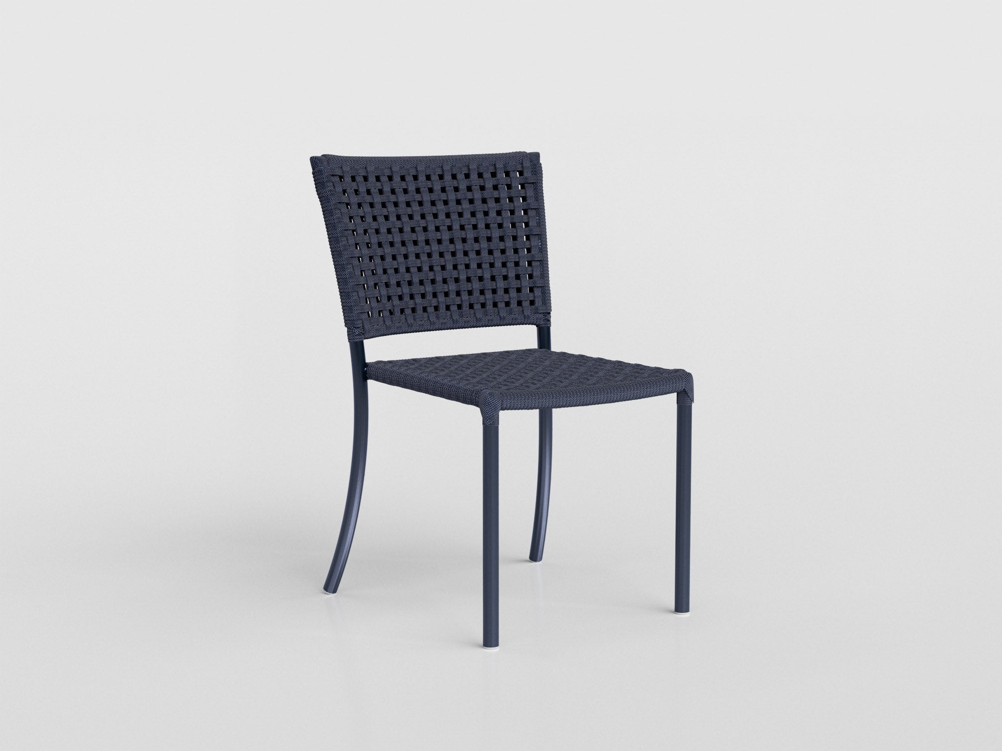 Giardino Chair made of aluminium with braided nautical rope seat and back, designed by Luciano Mandelli