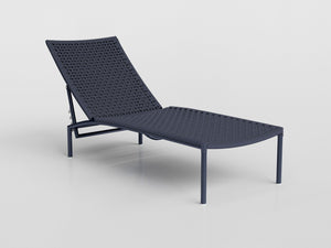 Giardino Chaise made of aluminium with braided nautical rope seat and back, designed by Luciano Mandelli