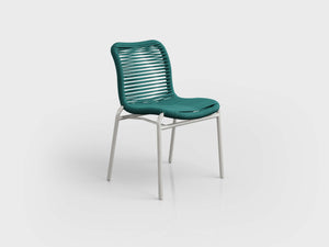 Rio chair made of aluminium structure with rope finishing, designed by Luciano Mandelli