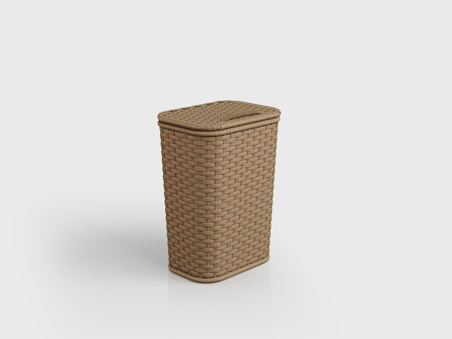 Maui Basket / Waste Basket with aluminium frames and sling finishing, designed by Tidelli