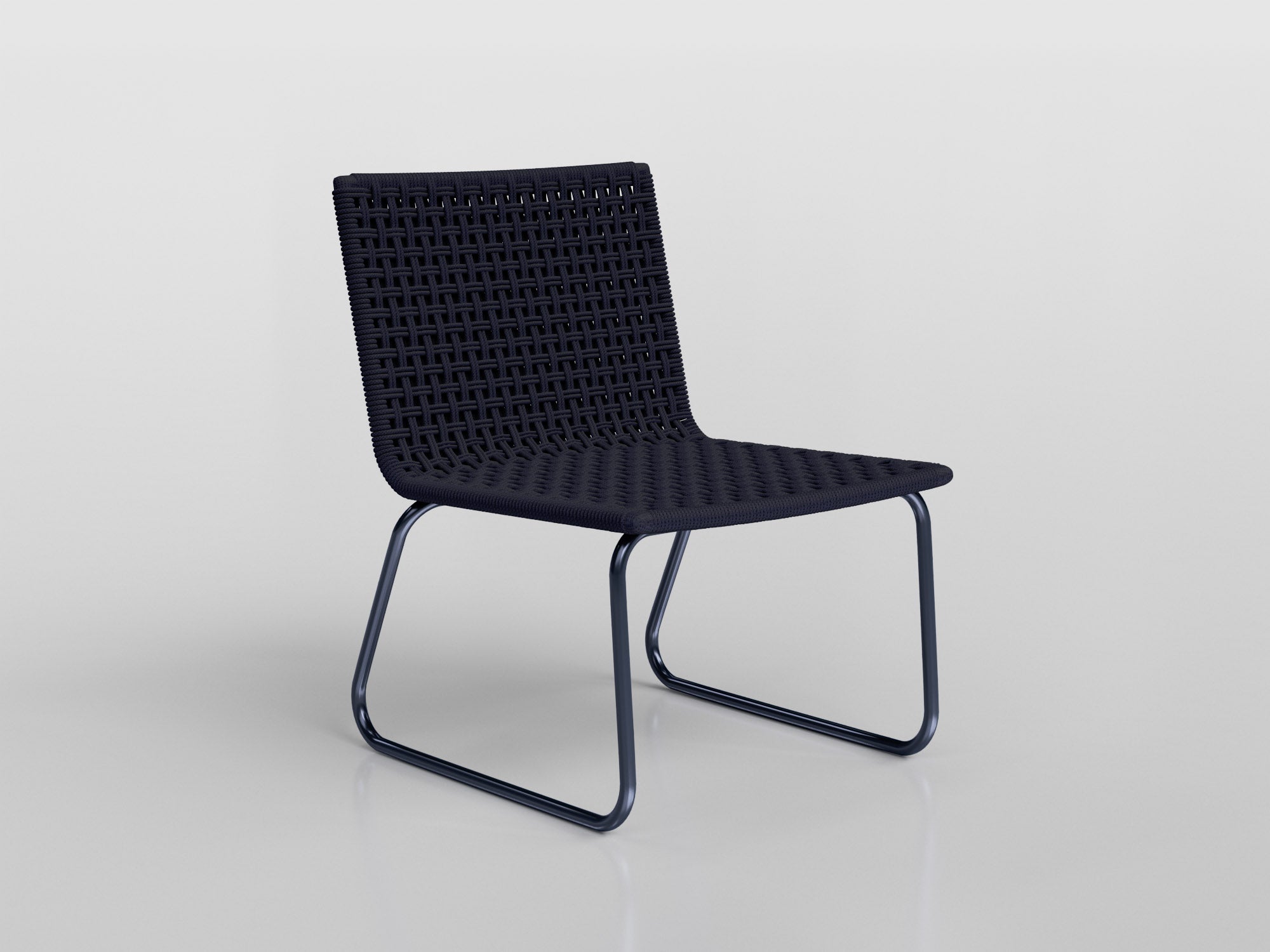 Marina Chair with aluminum estruture and nautical rope finishing, designed by Luciano Mandelli