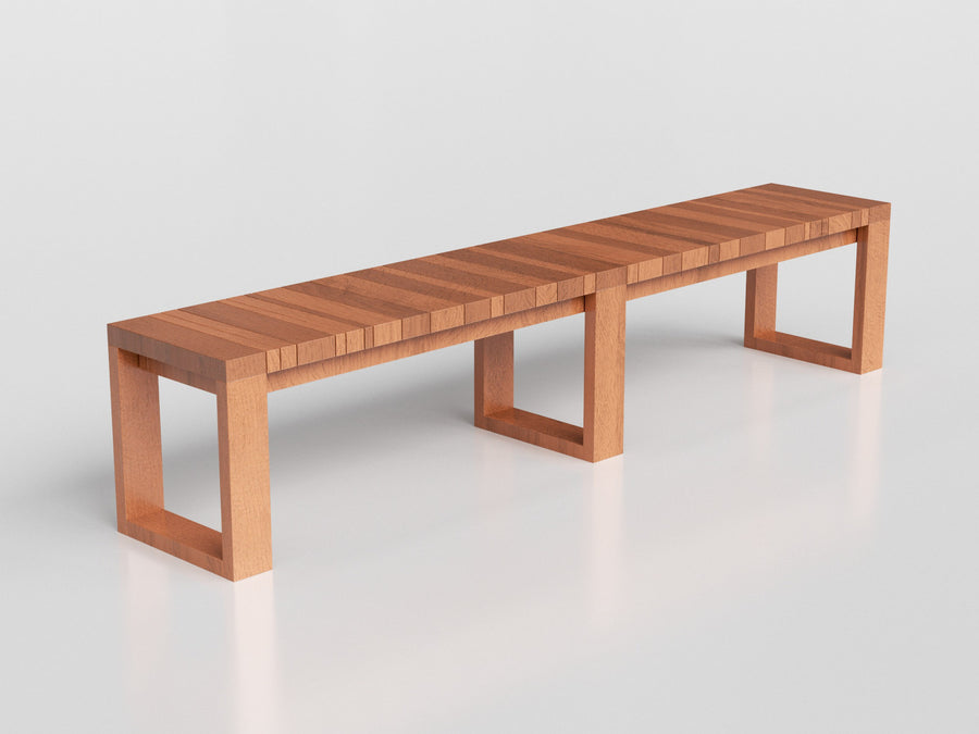 Fusion Bench Full with wood estruture and top for outdoor areas, designed by Maria Candida Machado