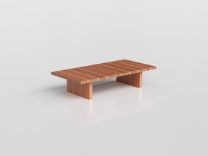 Fusion Coffee Table Compact with wood estruture and top for outdoor areas, designed by Maria Candida Machado
