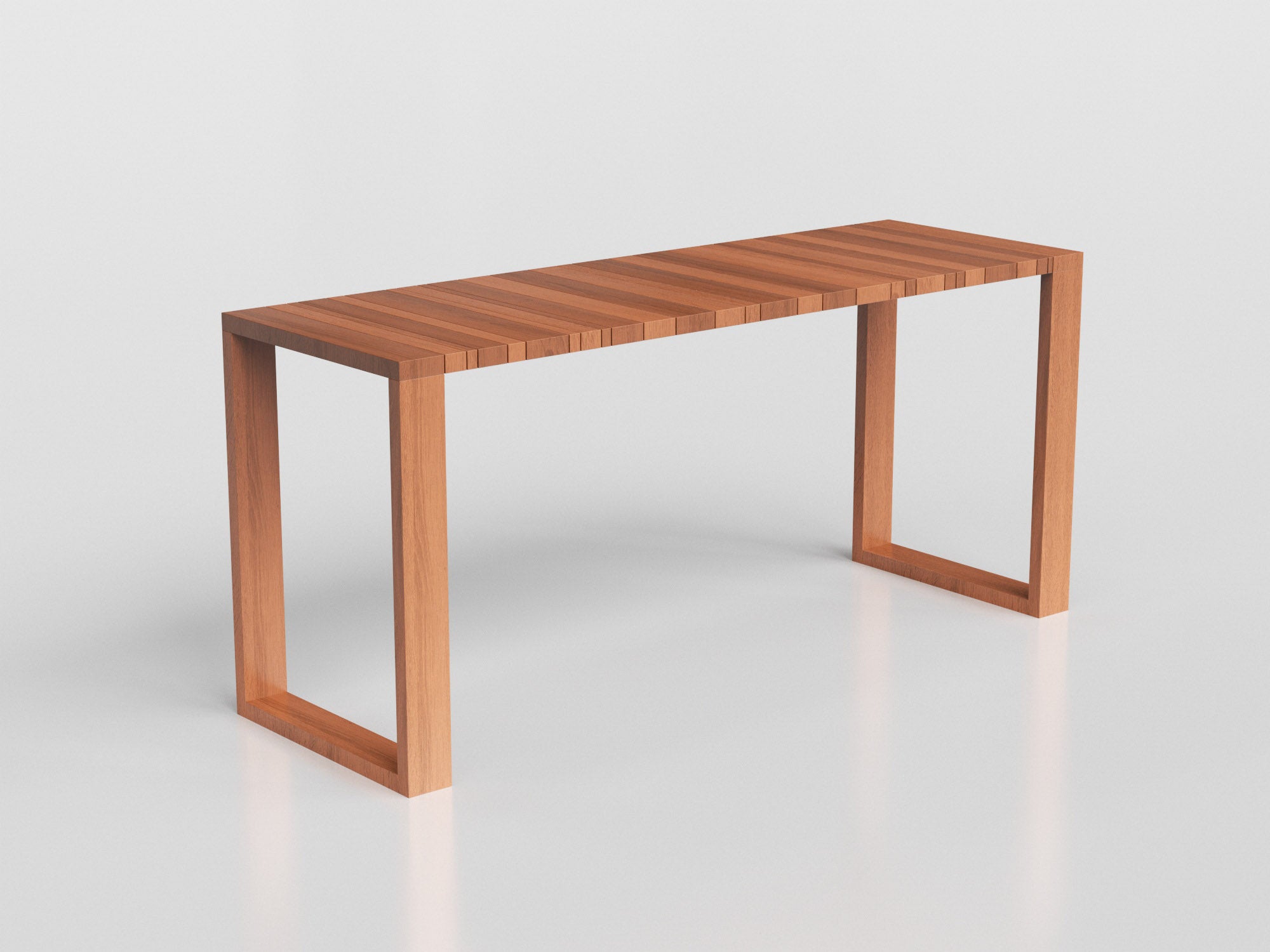 Fusion Console with wood estruture and top for outdoor areas, designed by Maria Candida Machado