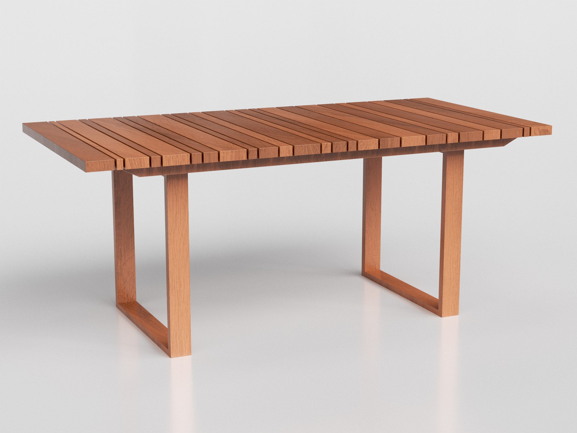 Fusion Dining Table Full with wood estruture and top for outdoor areas, designed by Maria Candida Machado