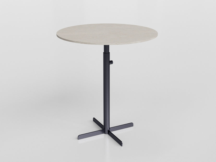 Flex Adjustable Side Table with aluminum frames and HPL top, designed by Tatiana Mandelli